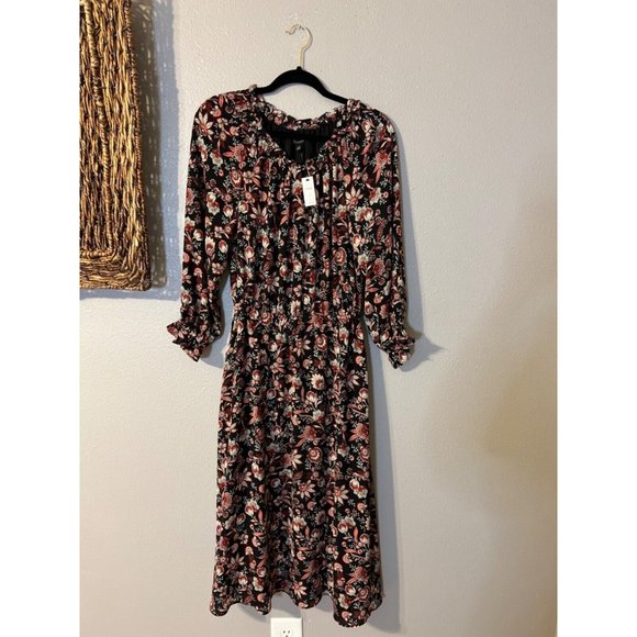 Talbots Midi Dress S Small Autumn Garden Stretch Career Church NEW NWT $149 - Picture 9 of 11